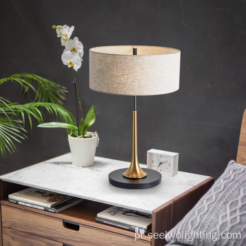 Modern Fabric Desk Lamp Bedroom de cabeceira noite